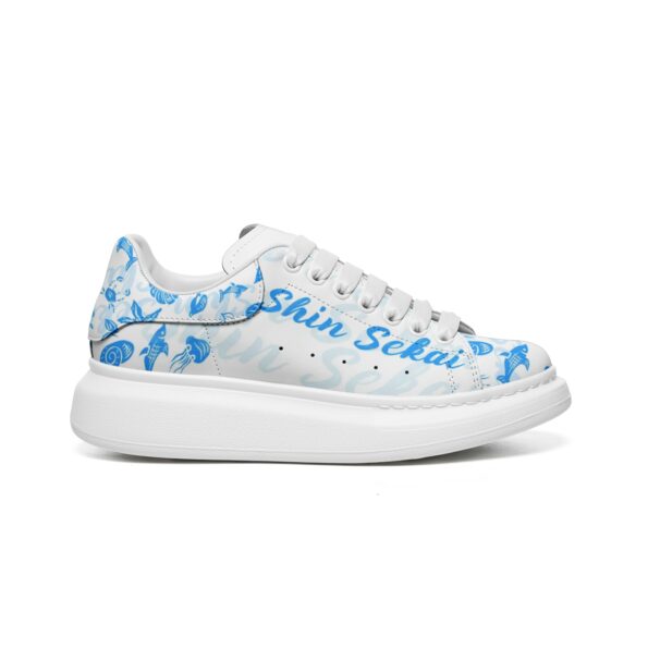 Unisex Non Slip Lace Up Faux Leather Sneakers - Image 3