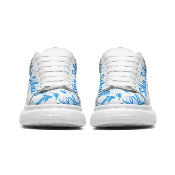 Unisex Non Slip Lace Up Faux Leather Sneakers - Image 5
