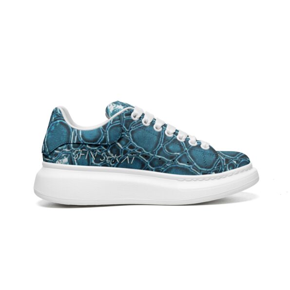 Unisex Non Slip Lace Up Faux Leather Sneakers - Image 2