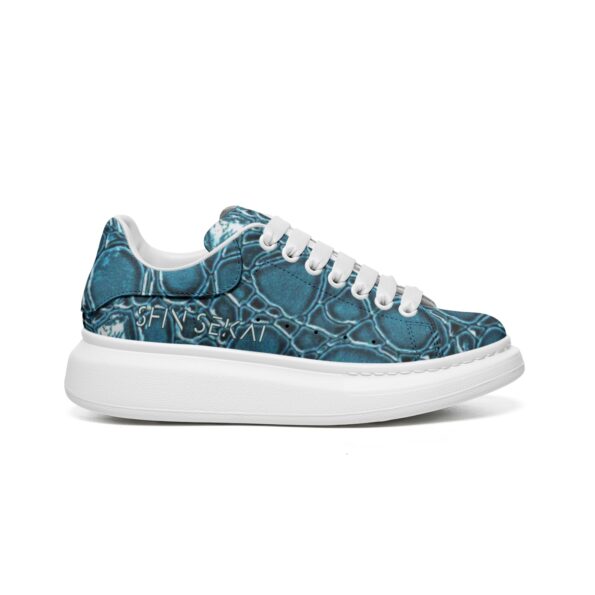 Unisex Non Slip Lace Up Faux Leather Sneakers - Image 3