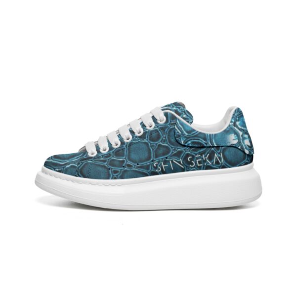 Unisex Non Slip Lace Up Faux Leather Sneakers - Image 4