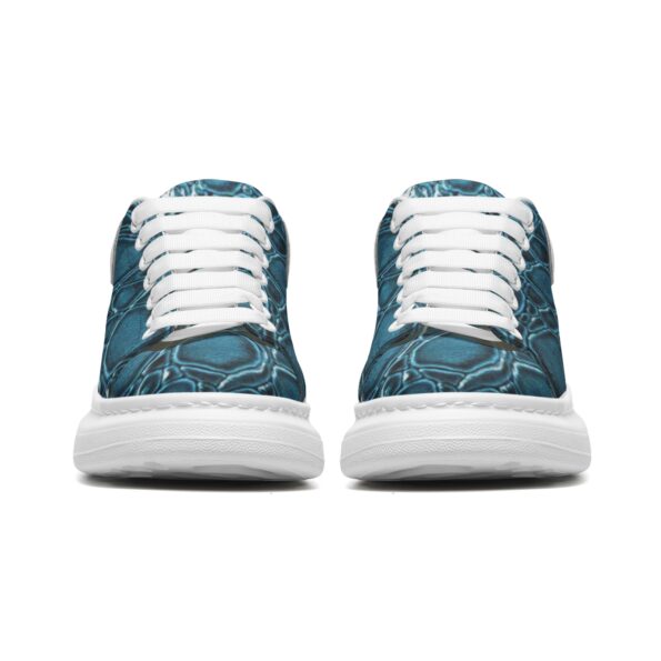 Unisex Non Slip Lace Up Faux Leather Sneakers - Image 5