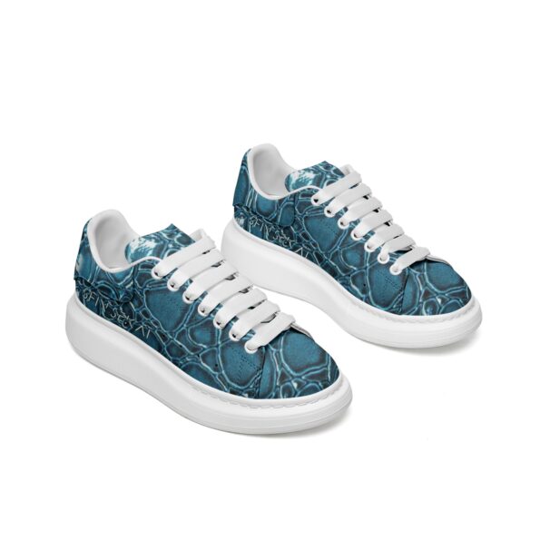 Unisex Non Slip Lace Up Faux Leather Sneakers - Image 7