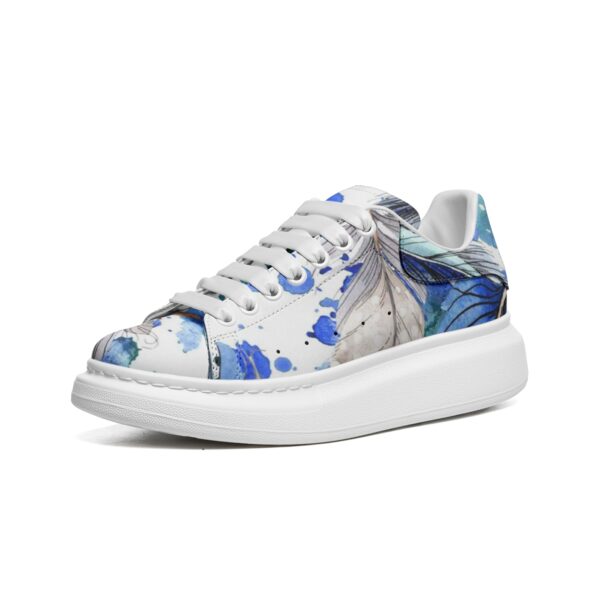 Unisex Non Slip Lace Up Faux Leather Sneakers