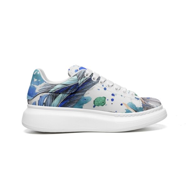 Unisex Non Slip Lace Up Faux Leather Sneakers - Image 2