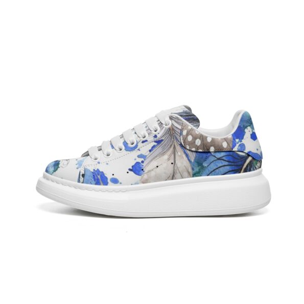 Unisex Non Slip Lace Up Faux Leather Sneakers - Image 4