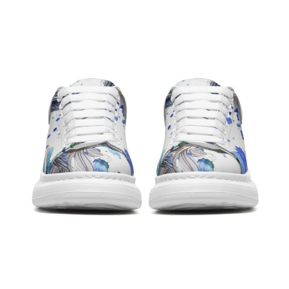Unisex Non Slip Lace Up Faux Leather Sneakers - Image 5
