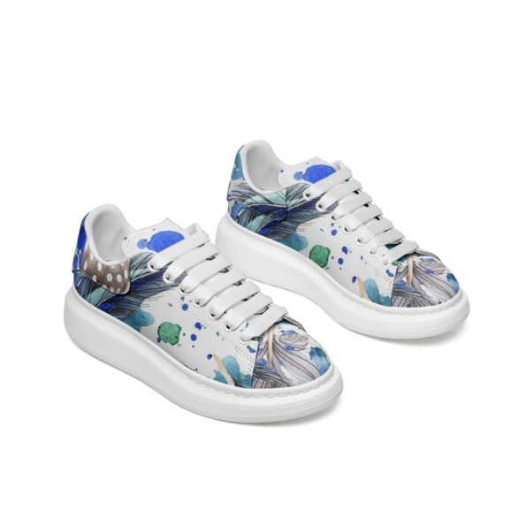 Unisex Non Slip Lace Up Faux Leather Sneakers - Image 7
