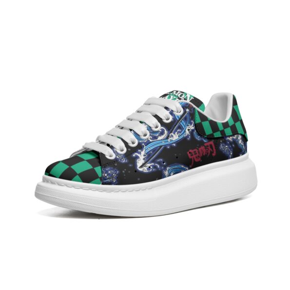 Unisex Non Slip Lace Up Faux Leather Sneakers