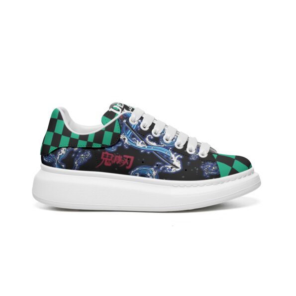 Unisex Non Slip Lace Up Faux Leather Sneakers - Image 3