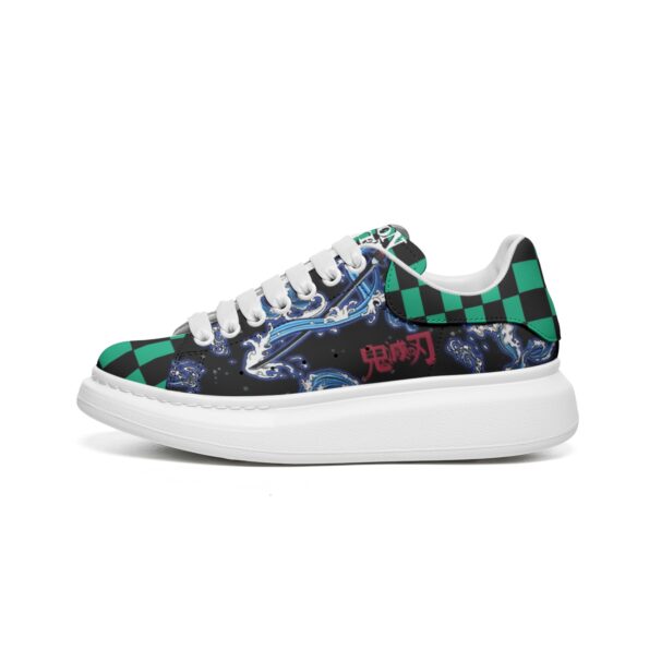 Unisex Non Slip Lace Up Faux Leather Sneakers - Image 4
