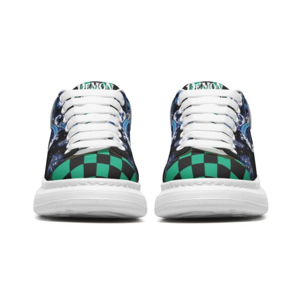 Unisex Non Slip Lace Up Faux Leather Sneakers - Image 5