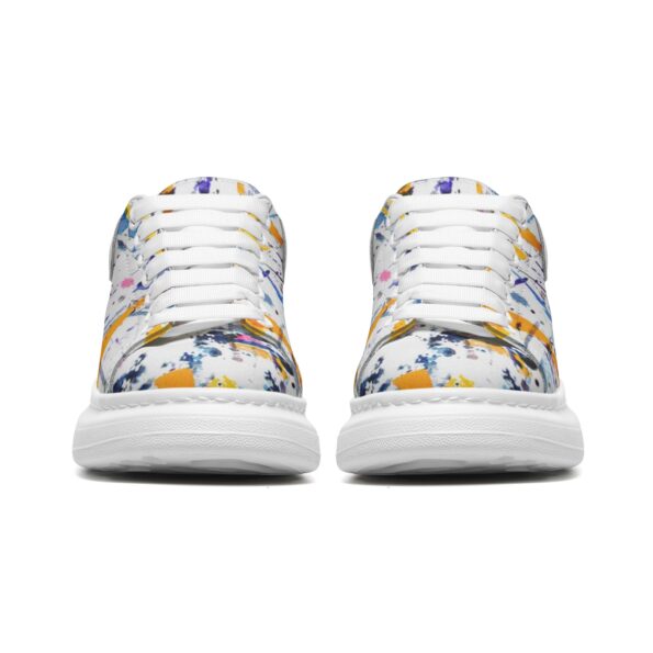 Unisex Non Slip Lace Up Faux Leather Sneakers - Image 5