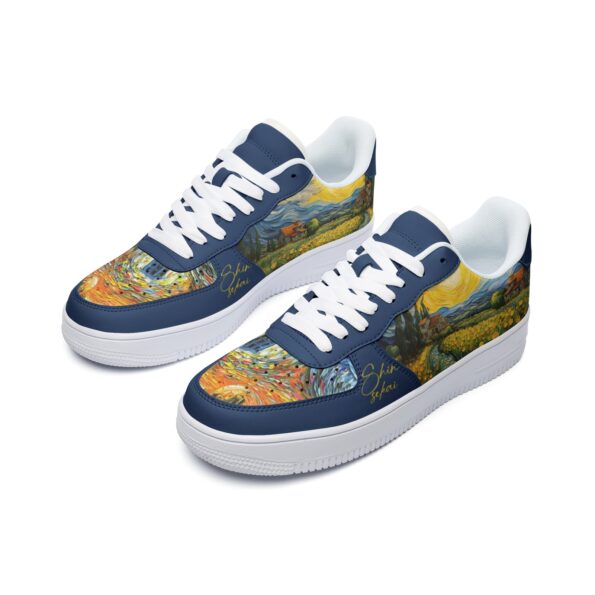 Unisex Low Top Leather Sneakers - Image 4