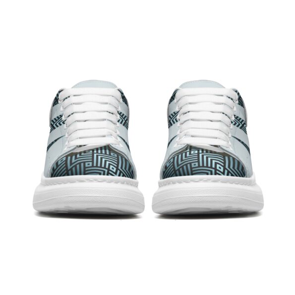 Unisex Non Slip Lace Up Faux Leather Sneakers - Image 5