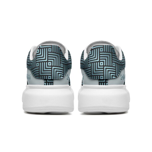 Unisex Non Slip Lace Up Faux Leather Sneakers - Image 6