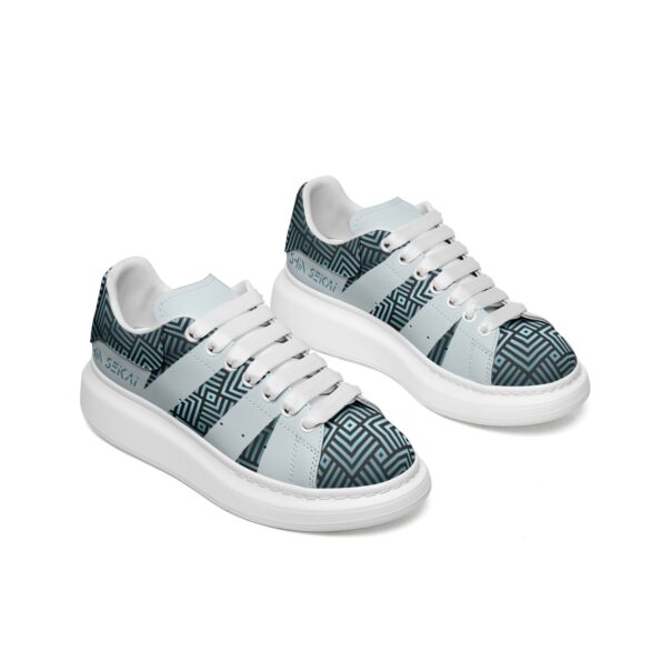 Unisex Non Slip Lace Up Faux Leather Sneakers - Image 7