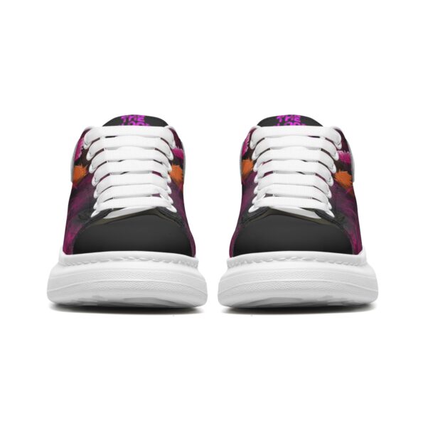 Unisex Non Slip Lace Up Faux Leather Sneakers - Image 5