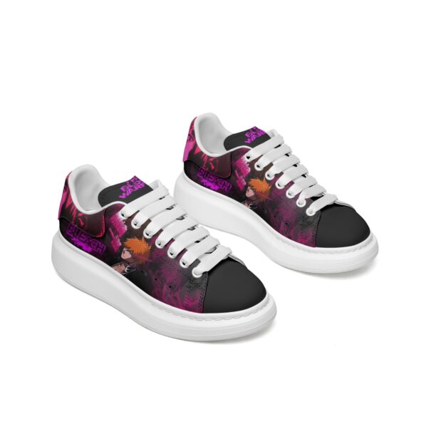 Unisex Non Slip Lace Up Faux Leather Sneakers - Image 7