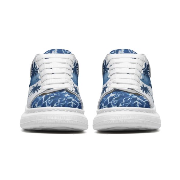 Unisex Non Slip Lace Up Faux Leather Sneakers - Image 5