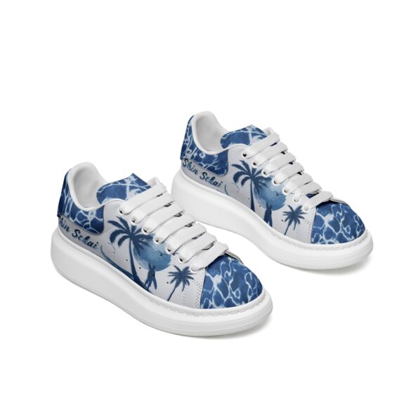 Unisex Non Slip Lace Up Faux Leather Sneakers - Image 7