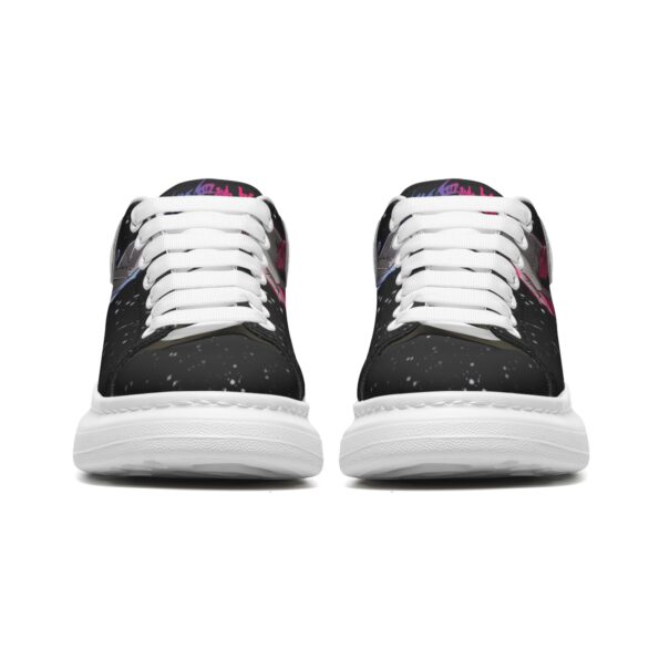 Unisex Non Slip Lace Up Faux Leather Sneakers - Image 5