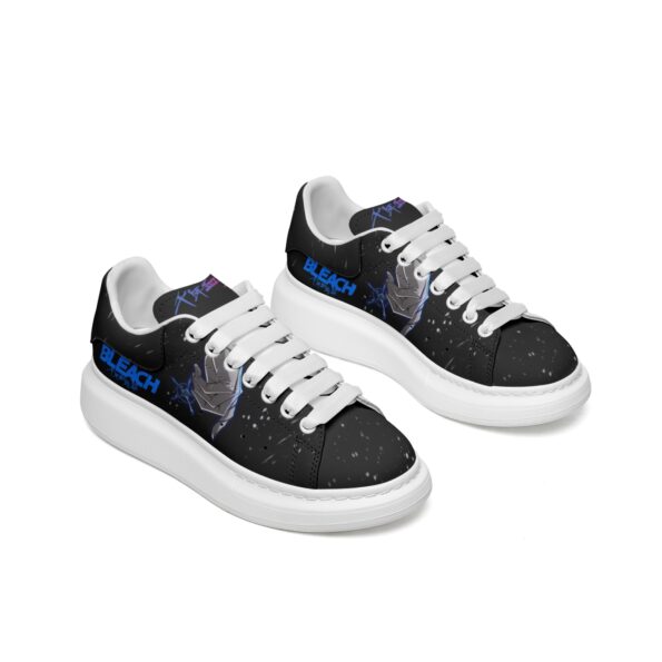 Unisex Non Slip Lace Up Faux Leather Sneakers - Image 7
