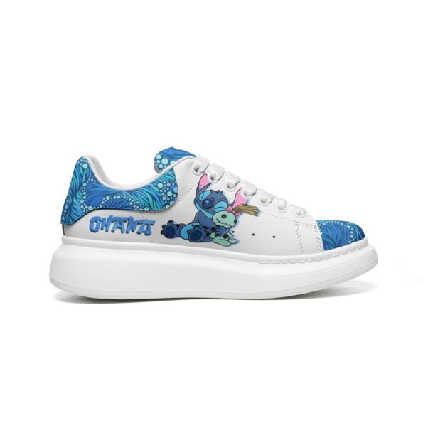 Unisex Non Slip Lace Up Faux Leather Sneakers - Image 2