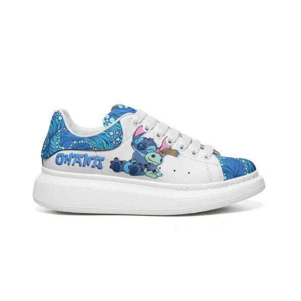 Unisex Non Slip Lace Up Faux Leather Sneakers - Image 3