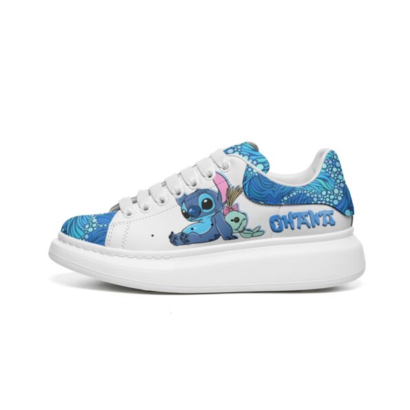 Unisex Non Slip Lace Up Faux Leather Sneakers - Image 4