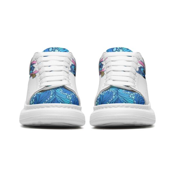 Unisex Non Slip Lace Up Faux Leather Sneakers - Image 5