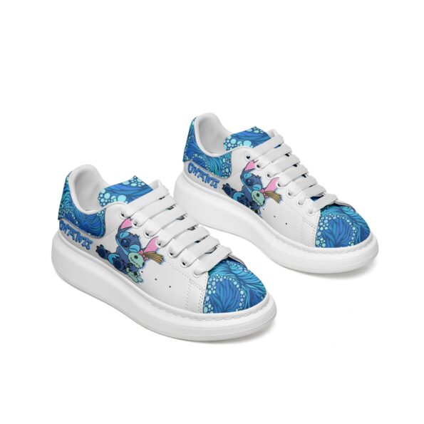 Unisex Non Slip Lace Up Faux Leather Sneakers - Image 7