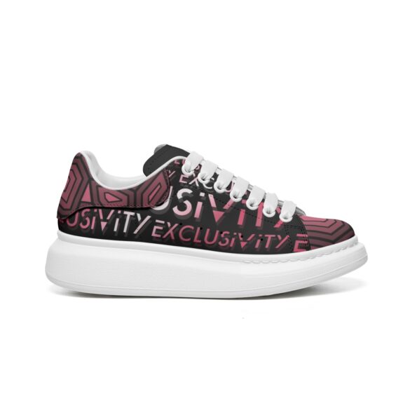 Unisex Non Slip Lace Up Faux Leather Sneakers - Image 3