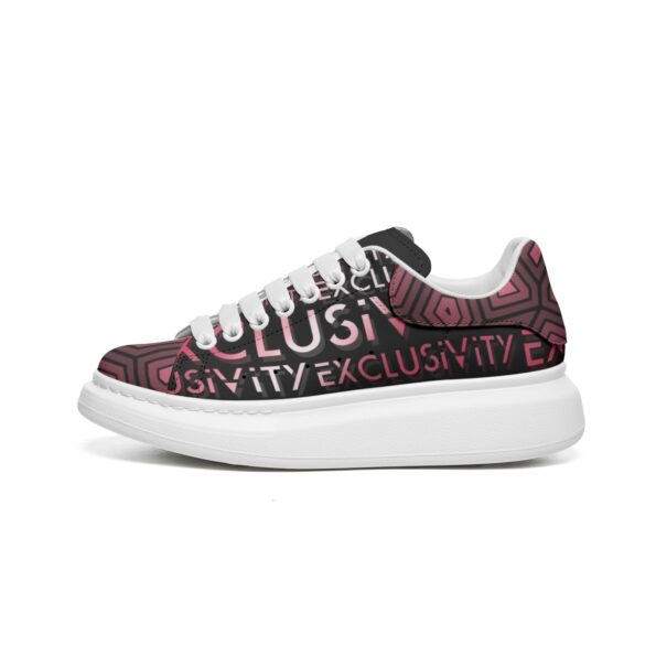 Unisex Non Slip Lace Up Faux Leather Sneakers - Image 4