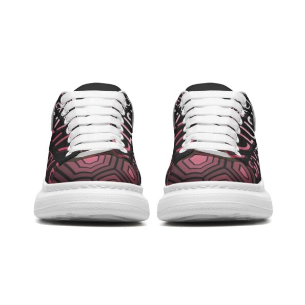 Unisex Non Slip Lace Up Faux Leather Sneakers - Image 5