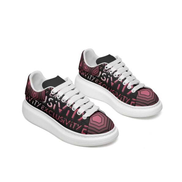 Unisex Non Slip Lace Up Faux Leather Sneakers - Image 7