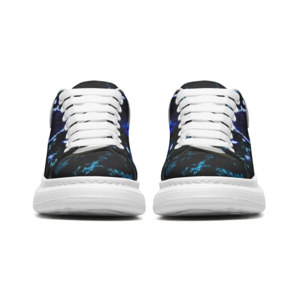 Unisex Non Slip Lace Up Faux Leather Sneakers - Image 5