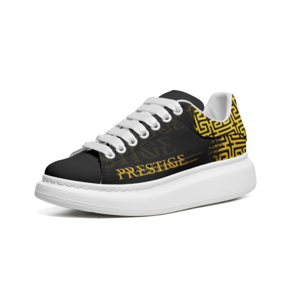 Unisex Non Slip Lace Up Faux Leather Sneakers