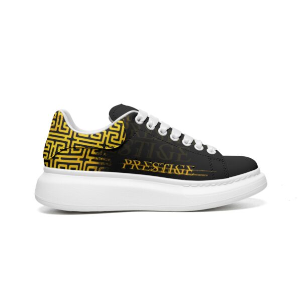Unisex Non Slip Lace Up Faux Leather Sneakers - Image 2