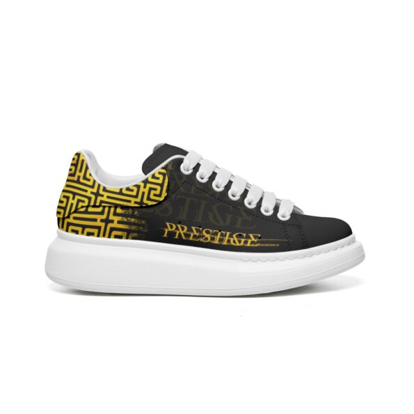 Unisex Non Slip Lace Up Faux Leather Sneakers - Image 3