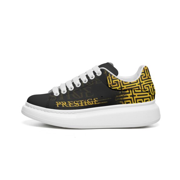 Unisex Non Slip Lace Up Faux Leather Sneakers - Image 4