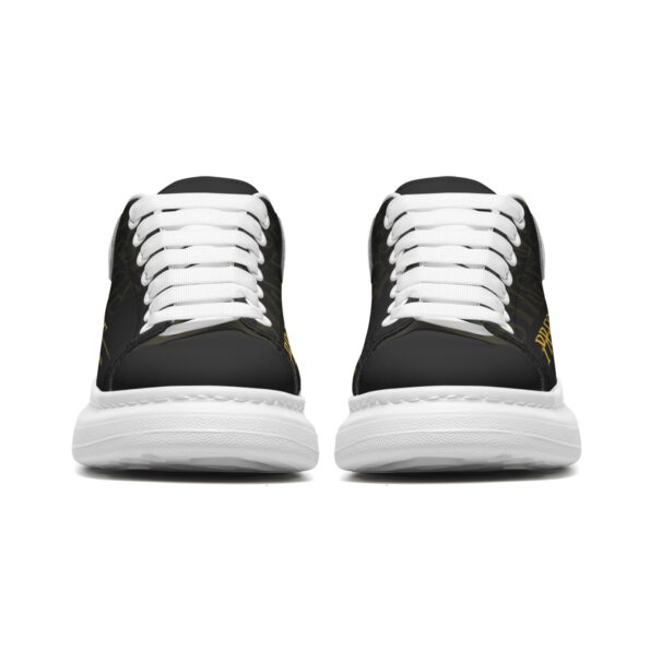 Unisex Non Slip Lace Up Faux Leather Sneakers - Image 5