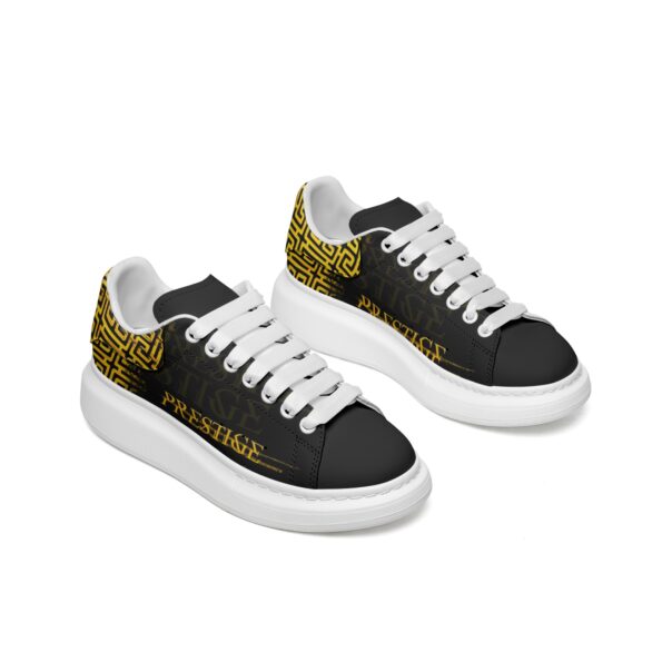 Unisex Non Slip Lace Up Faux Leather Sneakers - Image 7